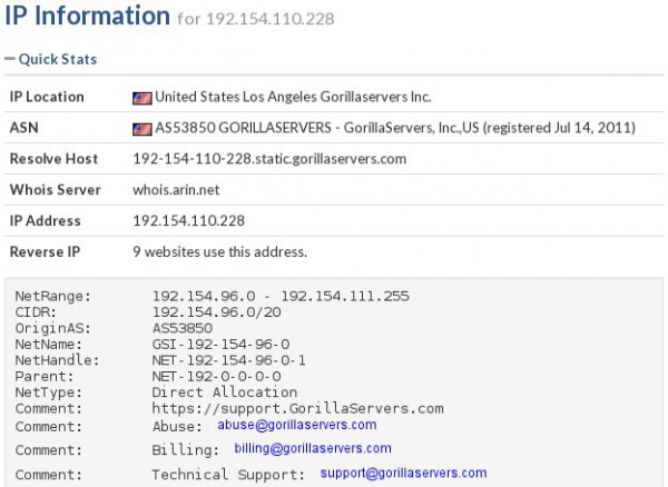 Informacje o adresie IP
