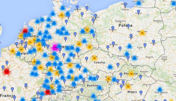 Onionview: liczba węzłów Tora w Polsce i w Niemczech