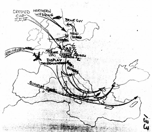 Mapa natowskich gier wojennych z 1983 roku