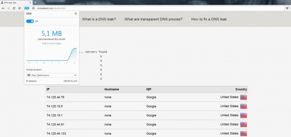 VPN w Operze -- brak wycieków z zapytań DNS