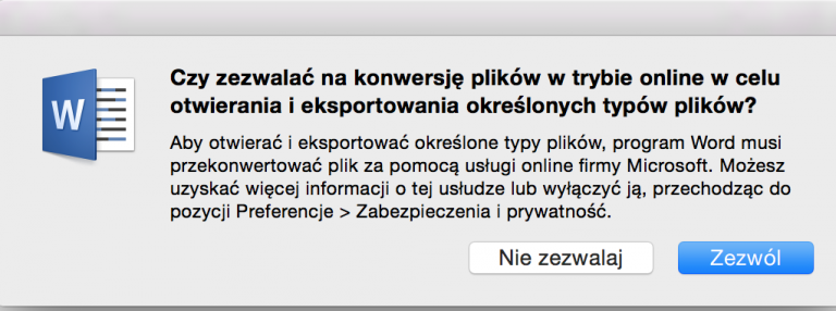 MS Office przy zwykłej konwersji do PDF może wysłać Twój dokument do