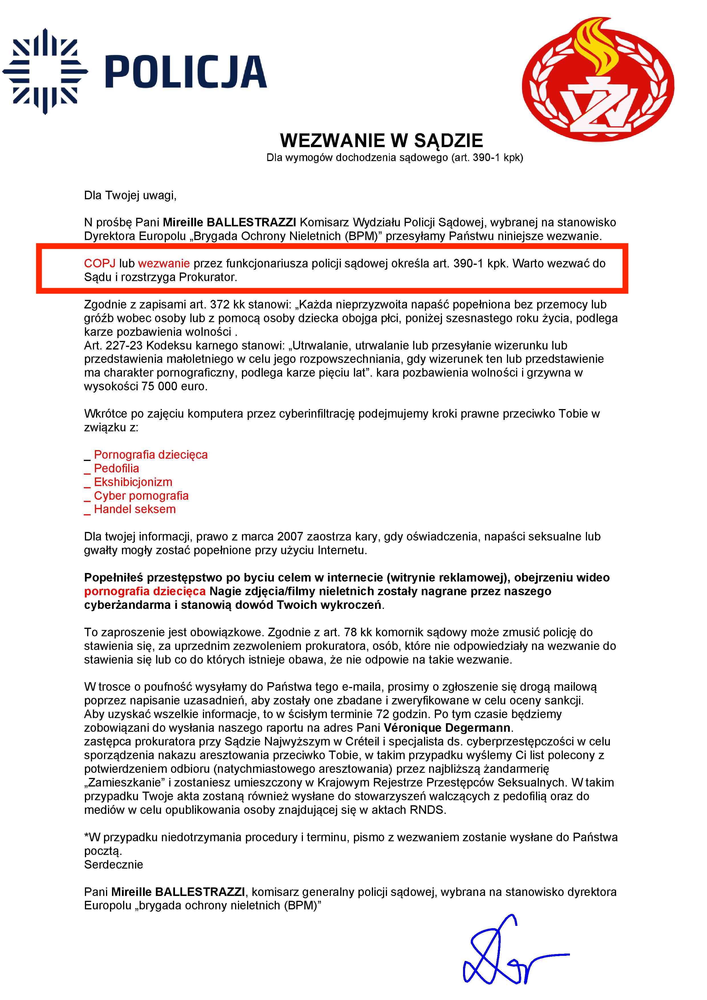 Uwaga na fałszywe wezwania od Policji. To scam!