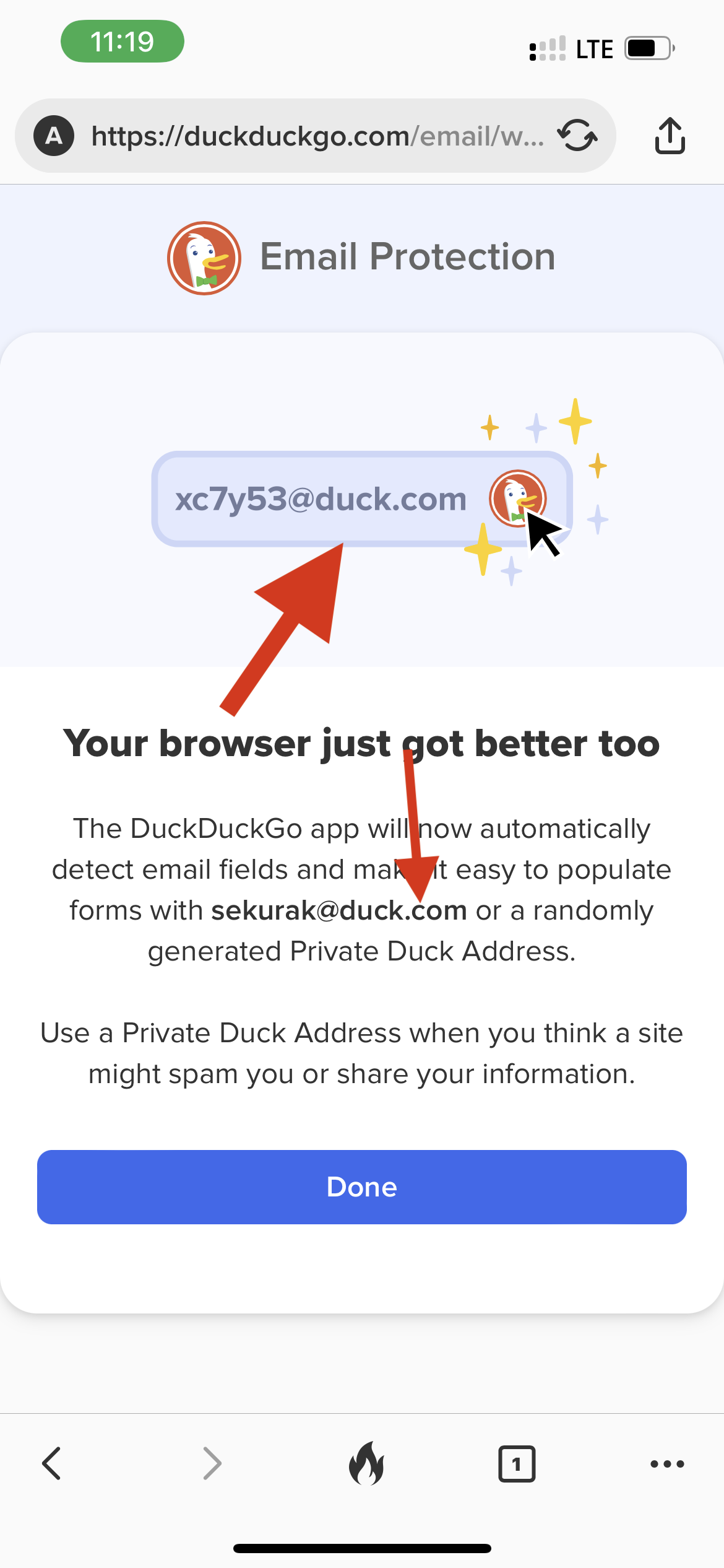 DuckDuckGo udostępnia adresy emailowe w domenie @duck.com. Maksymalne nastawienie na prywatność