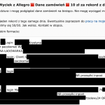 Punktowy wyciek danych kupujących na Allegro. Dane wystawiono na sprzedaż. Incydent nie ma charakteru masowego.