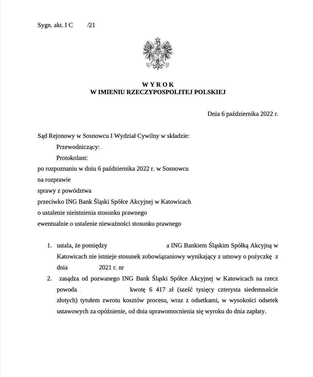 "Klient banku umożliwił przestępcom dostęp do swojej bankowości internetowej oraz przekazał im kody sms, a mimo to nie musi spłacać zaciągniętej przez nich pożyczki"