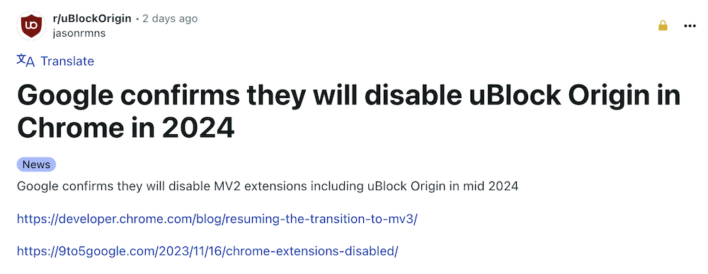 Google w nowych wersjach Chrome zabije ad blockery czy tylko je trochę poturbuje?