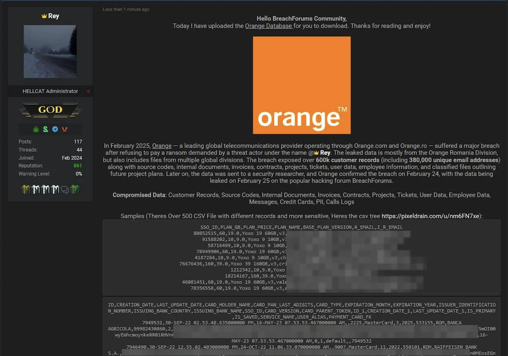 Orange potwierdza wyciek w jednym ze swoich oddziałów w Rumunii