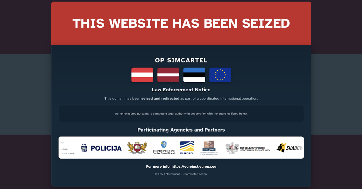 Operacja SIMCARTEL – 7 osób zatrzymanych, przejęte 40 tys. kart SIM z 80 krajów