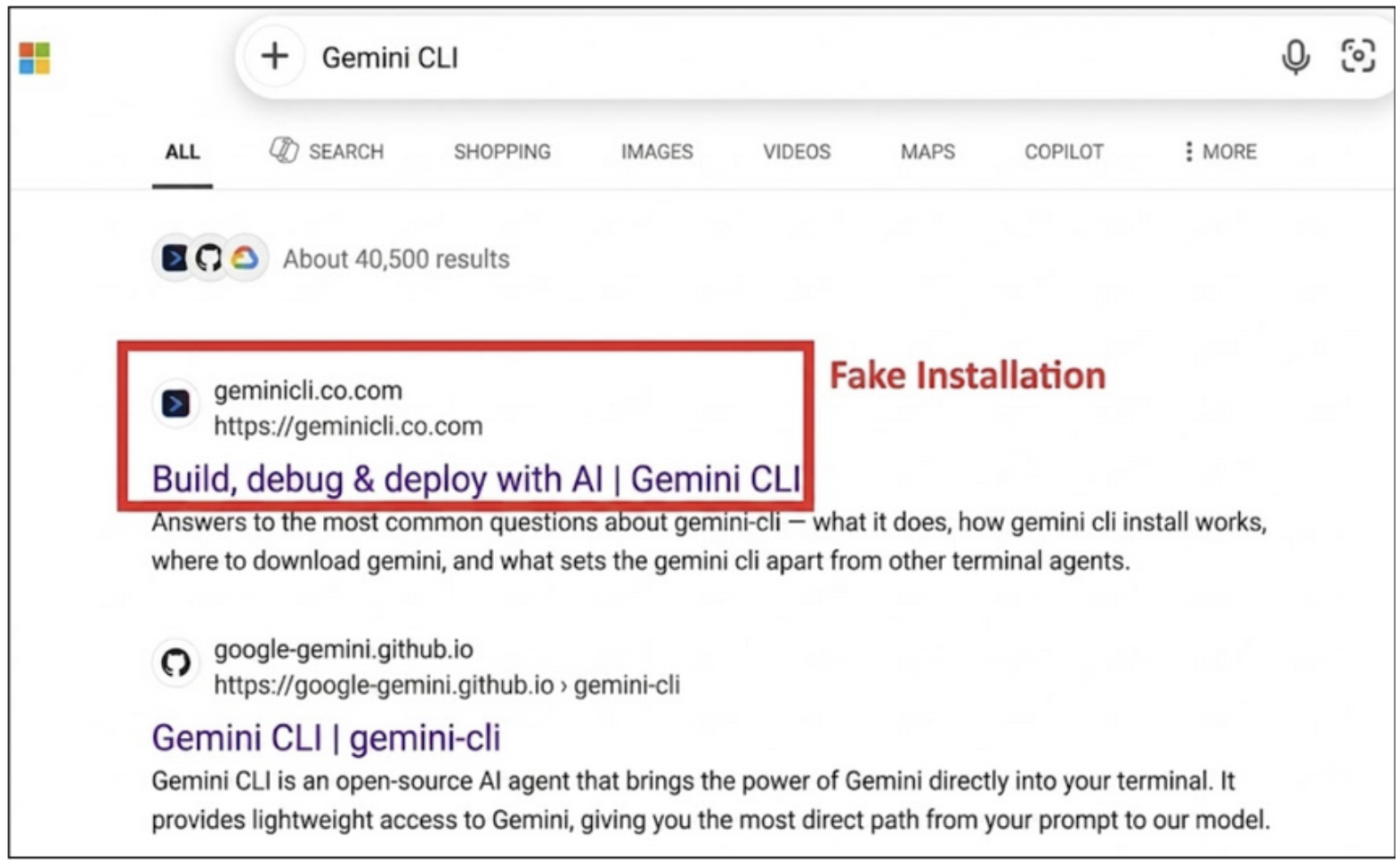 Nowa fala ataków na programistów. Cyberprzestępcy zatruwają wyniki wyszukiwania (SEO poisoning), aby dystrybuować złośliwe instalatory Gemini CLI oraz Claude Code